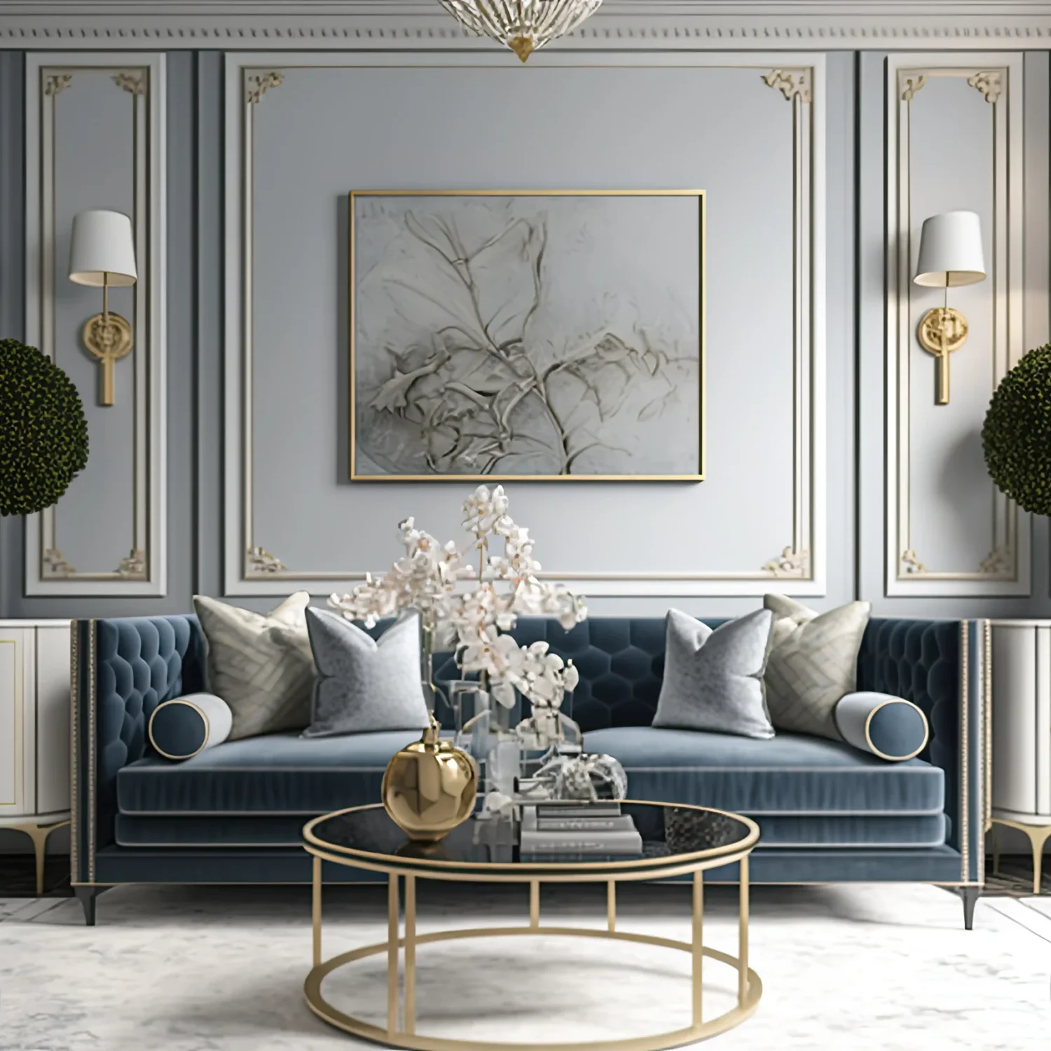 living-room-with-blue-sofa-gold-coffee-table